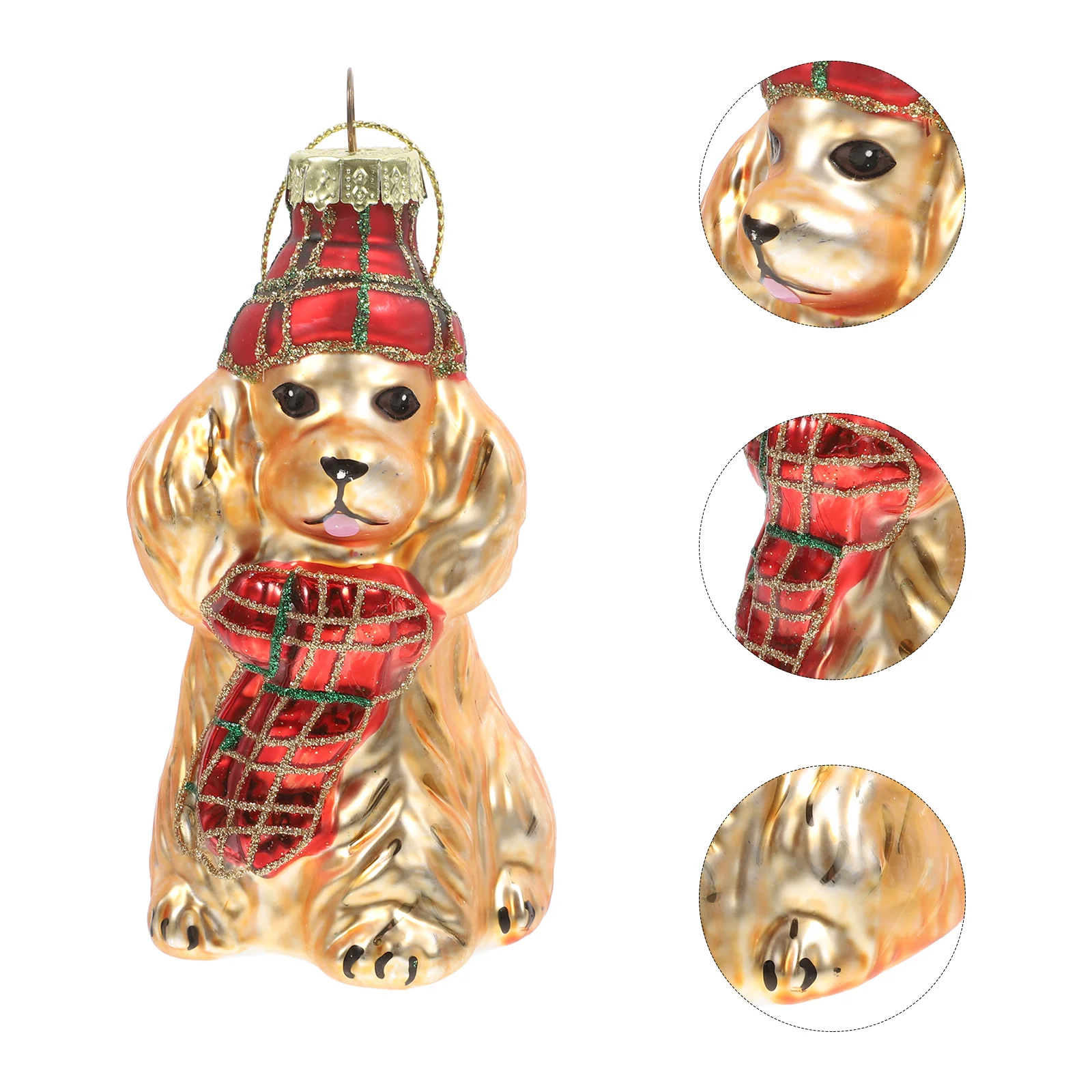 Christmas Ornament Puppy Ornaments Dog Statues Home Decor Pendant Toy Animals Figurines Golden