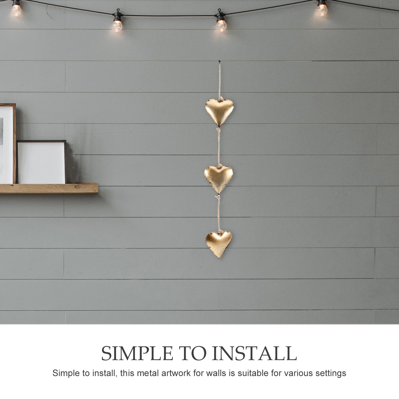 

Iron Heart-Shaped Wall Hanging Vintage Metal Decor For Home Office Indoor Party Bar Garden Rustic Wall Craft Artwork