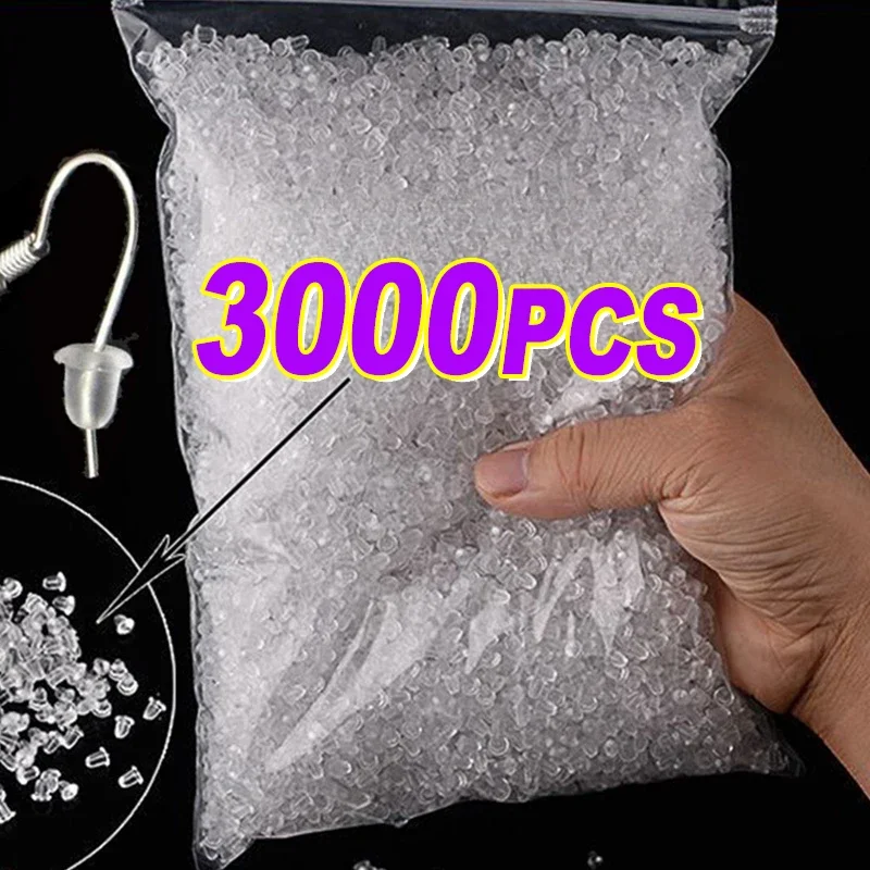 500-3000Pcs Silicone Rubber Earring Back Round Ear Plug Blocked Caps Earrings Back Stoppers For DIY Part Jewelry Findings Making