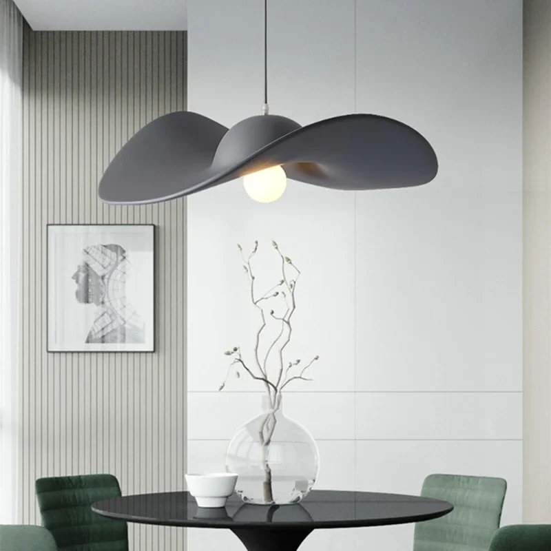 

Italian Style LED Pendant Lamp For Kitchen Living Room Attic Bedroom Homestay Resin Straw Hat E27 Chandelier Home Improvement