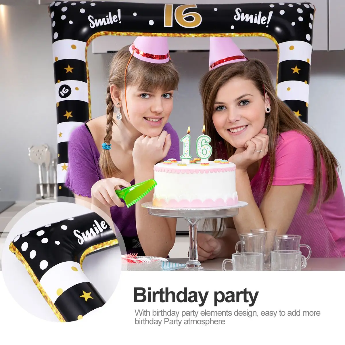 

Inflatable Photo Frame Festival Props Party Birthday Supply for PVC Themed Supplies Age 13