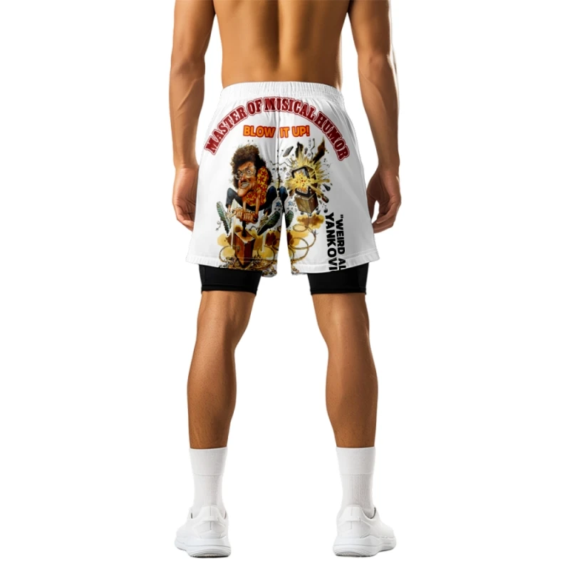 Yankovic Merch Print Поддельные две шорты Косплей Женщины Мужчины Мода Повседневная Уличная одежда