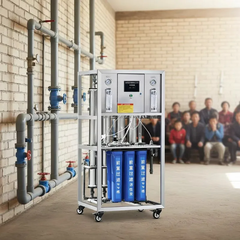 RO Water Treatment System 1000LPH 24TPD Direct Flow Open Frame For Rural Area Water Project Nigeria