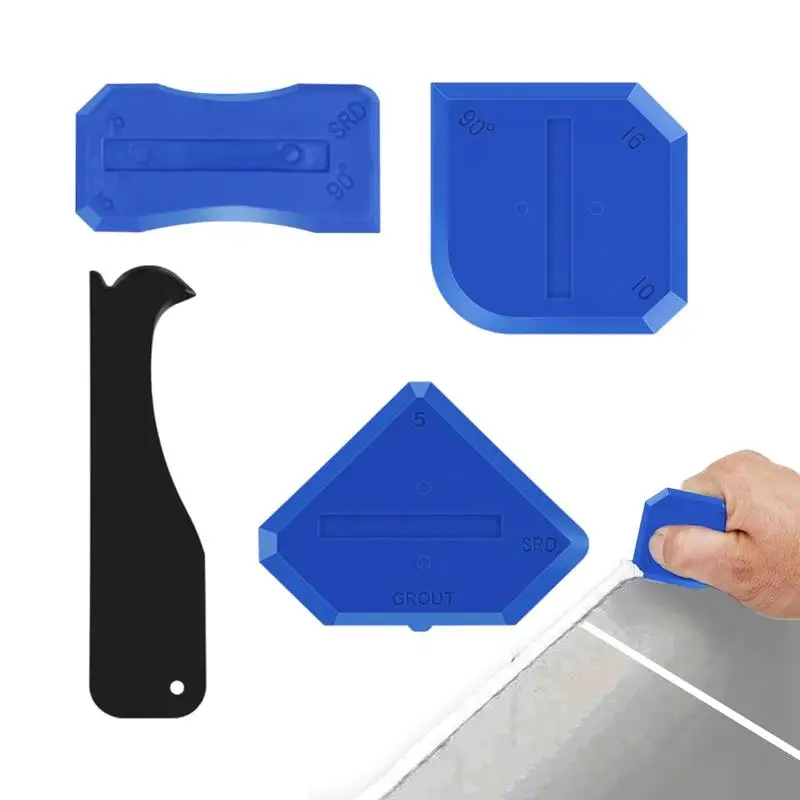 Caulking Edge Tool Professional Bathtub Caulk Removal 4 Pieces Sealant Finishing Kit For Kitchen Bathroom Sink Joint Toilet