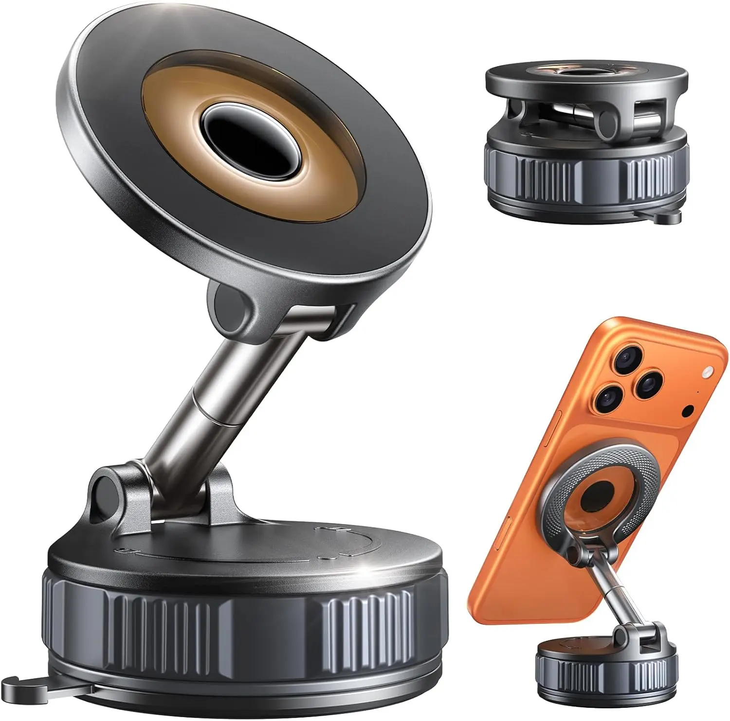 

Магнитный автомобильный держатель для телефона 360° ° Регулируемый для iPhone 17 Pro Max 16, 15, 14, 13, 12 Plus с сильным всасыванием и магнитной ручкой