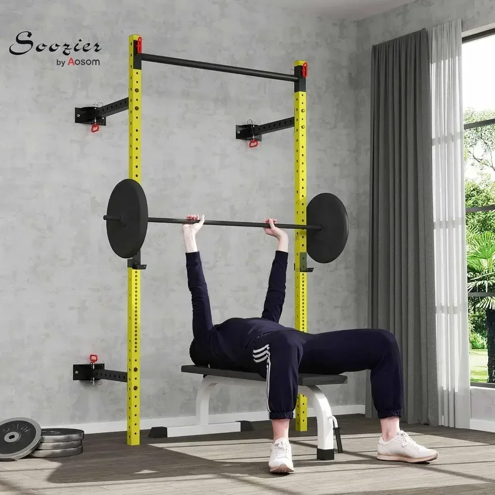 Adjustable Pull-Up Bar Wall-Mounted Power Rack for Full-Body Workouts up to 1000 lbs