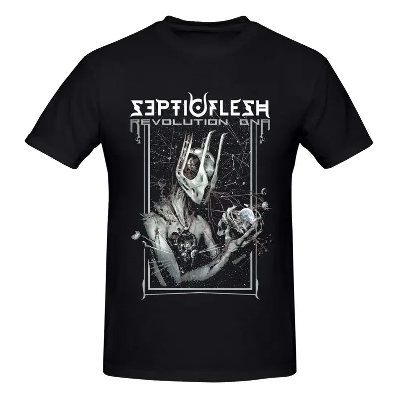 Septic Flesh Revolution Dna Schwarz Shirt T-Shirt T-Top Design Vintage Comfortabel