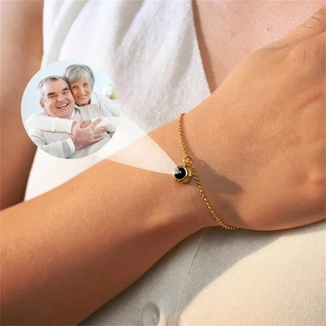 

Stainless Customized Photo Projection Bracelet For Women Personalized Adjustable Projection Bracelets Jewelry Anniversary Gifts