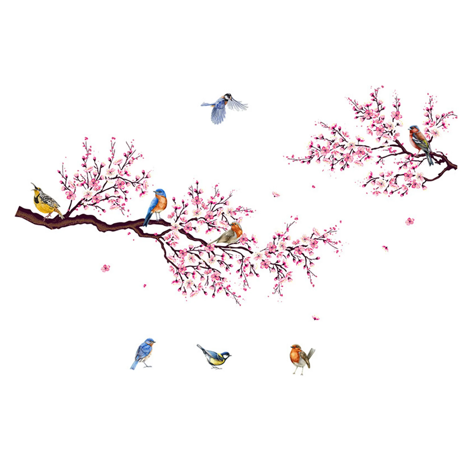 Removable For Cherry Blossom Tree Branch Wall Decals for Use on Smooth Interior Surfaces Including Walls Doors and Mirrors