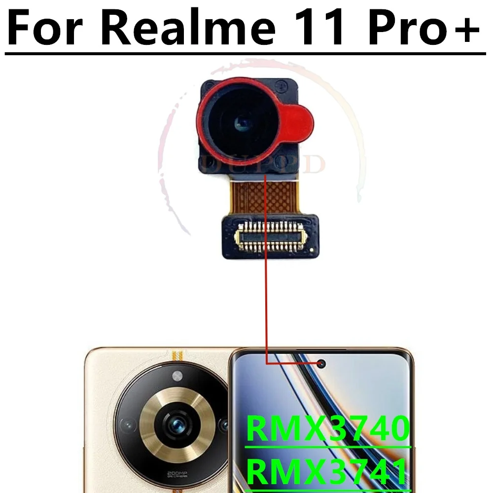 Rear Camera For Realme 11 Pro+Plus RMX3740, RMX3741 Original Mian Back Front Selfie Camera Module Flex Cable Parts Repair Parts