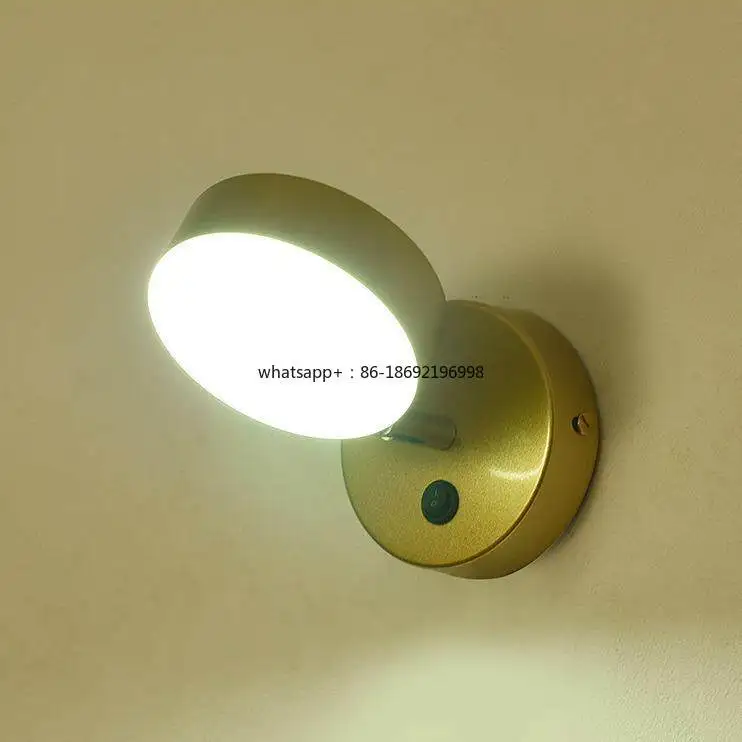 Modern Simple LED Bedside Wall Lamp with Switch Small Wall Lamp Living Room Background Aisle Lighting Wall Lamp view 2