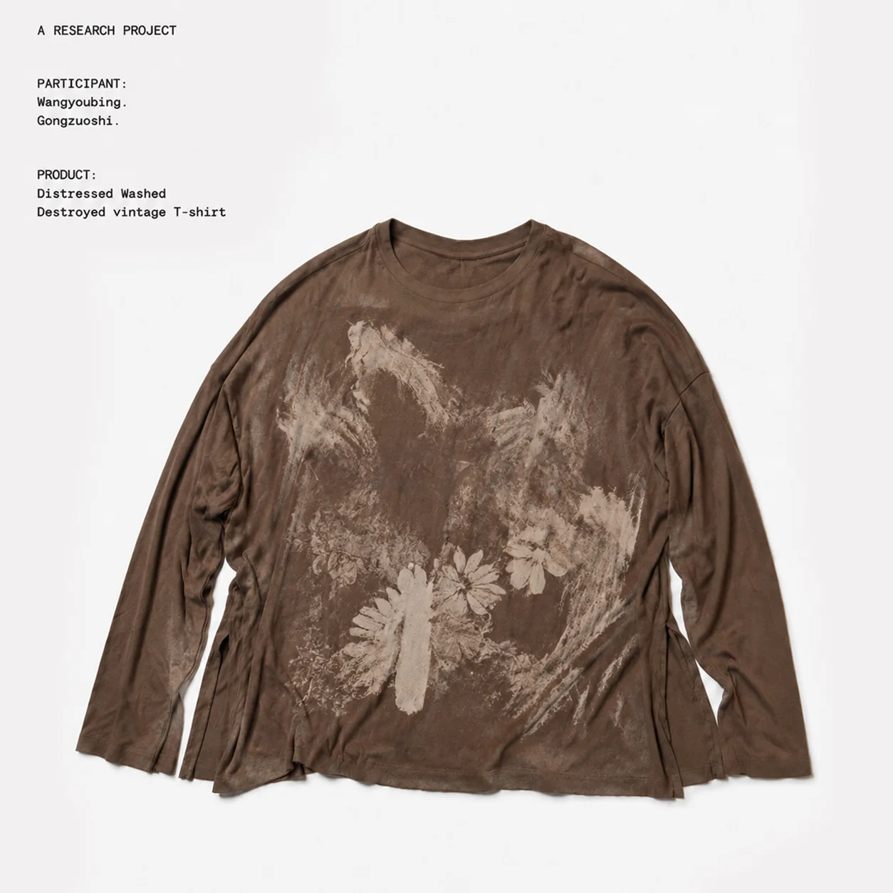 Retro Apocalyptic Style Tie Dye Floral Letter Print Long Sleeve T-Shirt Cotton Loose Fit Shoulder Sleeve Youth Fashion Autumn