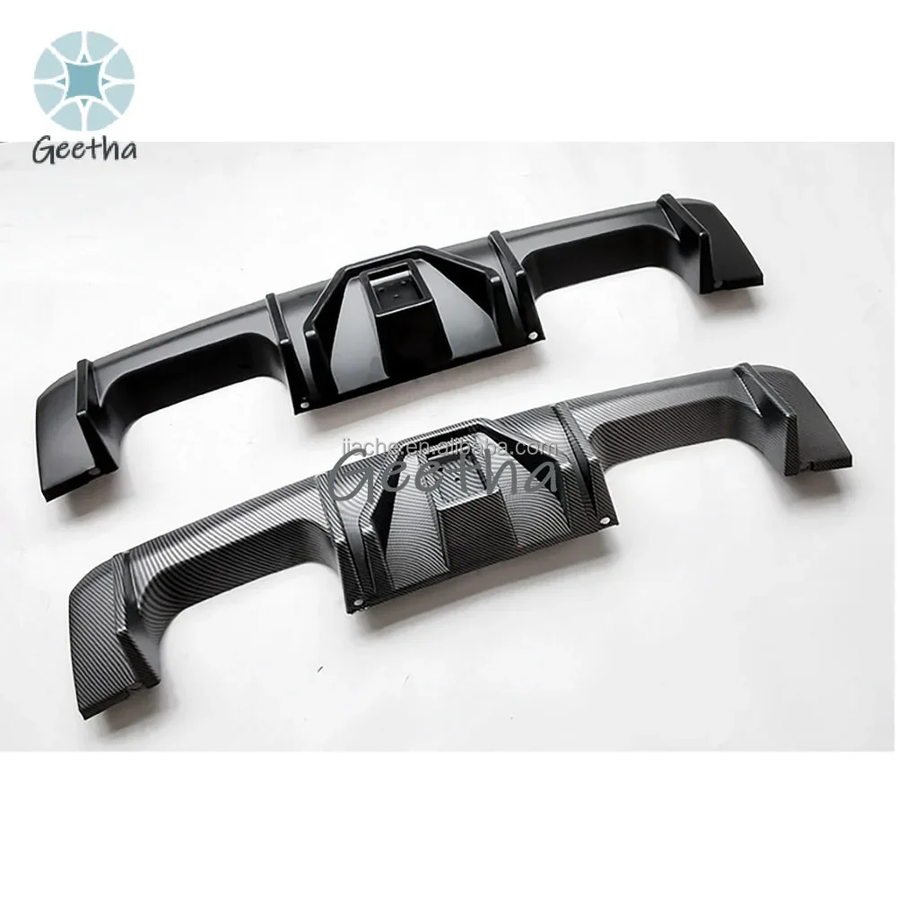 

For ABS Car With Light Rear Bumper Lip Diffuser Spoiler For BMW 3 4 Series G80 G82 G83 M3 M4 2021+ 72 PCS Black Lights