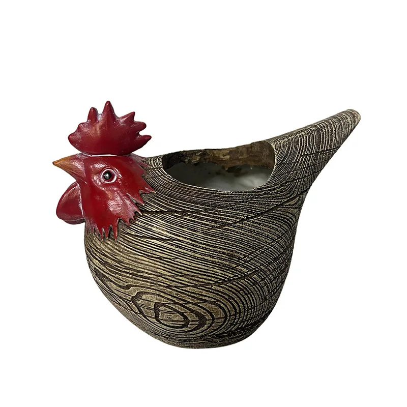 Creative Chicken Resin Flower Pot Whimsical Planter Ornament Outdoor Garden Yard Patio