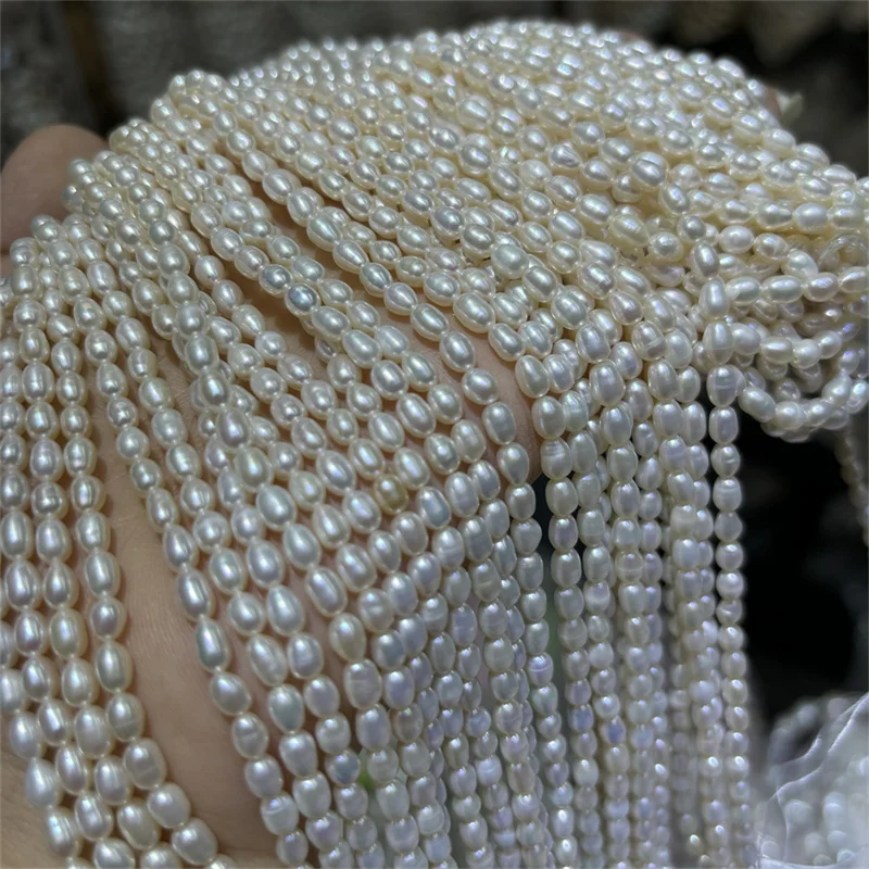 

Zhuji Freshwater Cultured Pearls Strand 2-10mm Fashiong Loose Rice Pearl AAA Quality Beads for DIY Jewelry Pendants Necklace