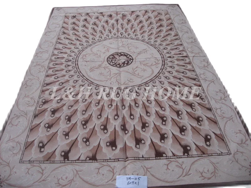 

Free Shipping 6'X9' French Aubusson Rug, 100% hand woven New Zealand woolen rug