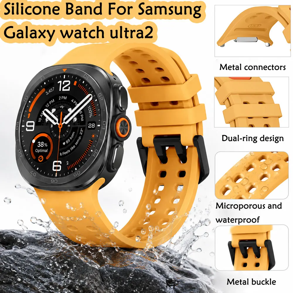 Original Band for Samsung Galaxy Watch Ultra2/galaxy Watch Ultra1 Unisex Breathable Silicone for Samsung Galaxy Watch Ultra2