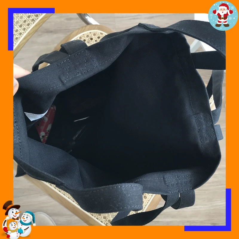 Classic Black Shopping Bag Carry Canvas Bag Men's and Women's Commuter Bag Graffiti Letter Tote Bag