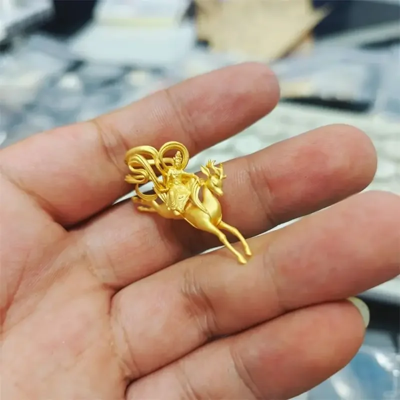 2026 Water Moon Immortal Deer Pendant Nine Color Deer Necklace Original Unique Personality Retro Simple Versatile Jewelry