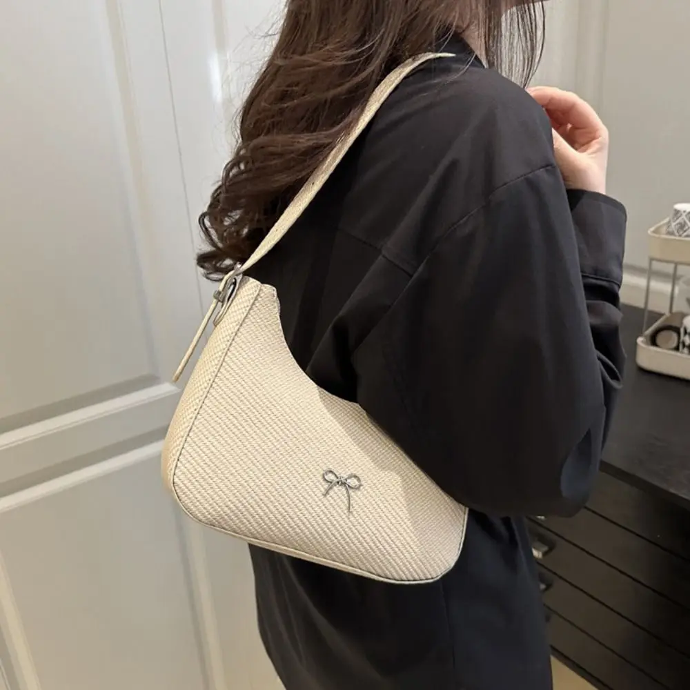 

Portable PU Leather New Design Underarm bag Large Capacity Y2K Bowknot Armpit Bag Handbag Sweet Ladies Shoulder Bag Ins Style