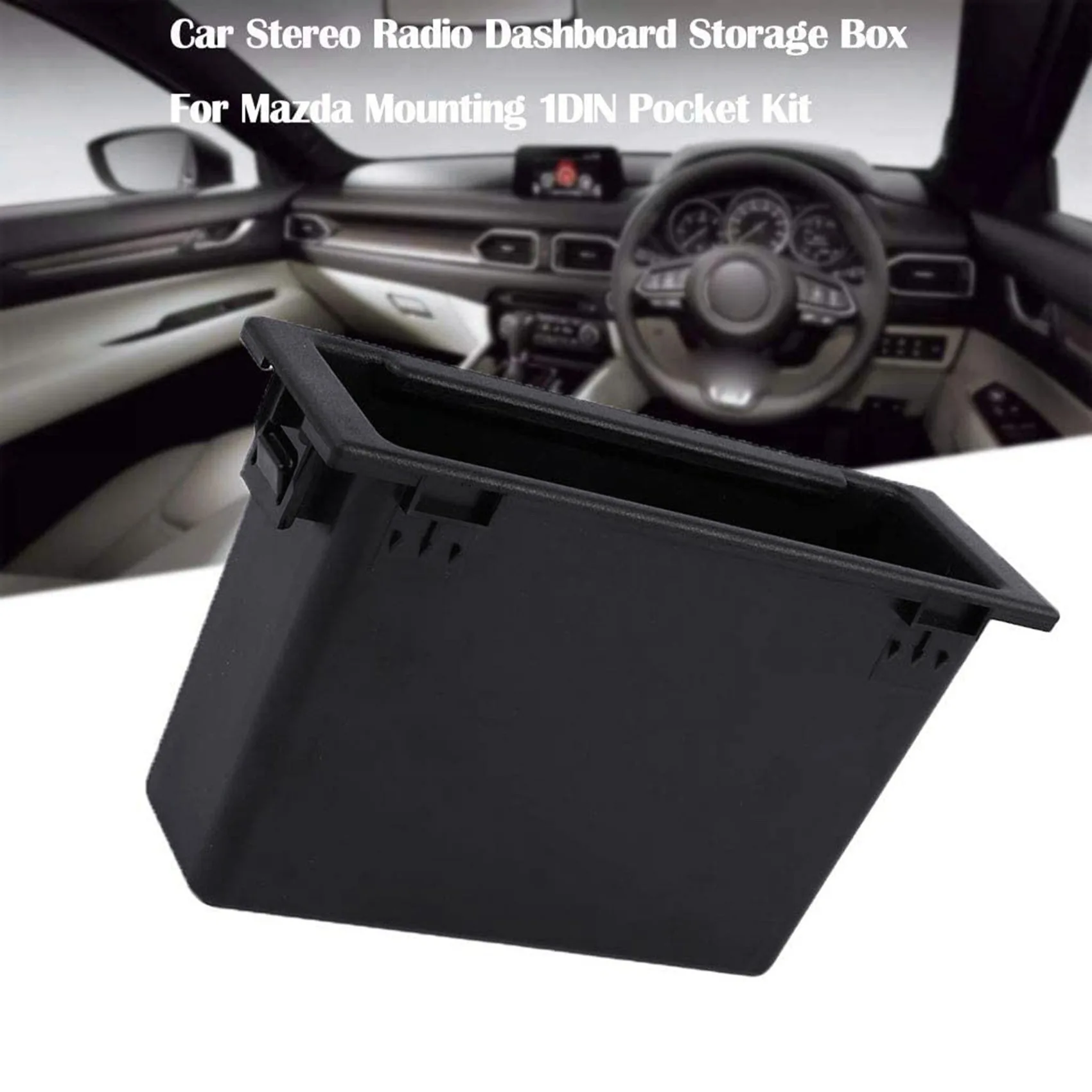 Caja de almacenamiento para salpicadero de Radio estéreo de coche, Kit de bolsillo de 1DIN, accesorios interiores para Mazda