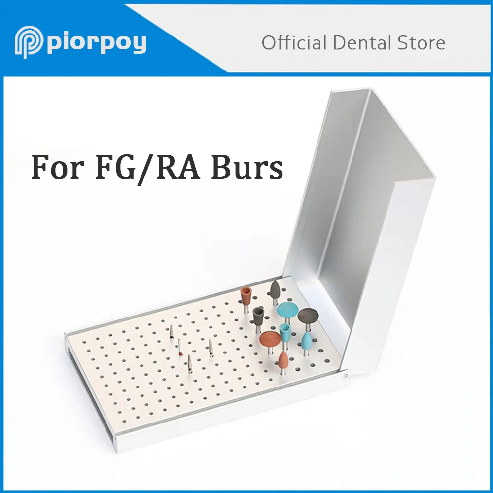 PIORPOY Aluminium 152 Holes Dental Burs Holder Dentistry Organizers FG RA Disinfection Box Autoclave Odontologia Sterilizer Case