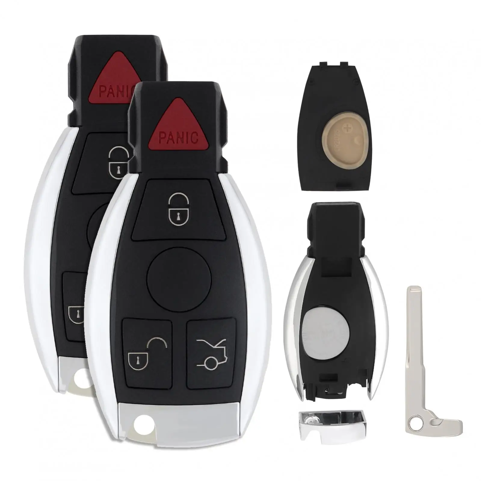 

2pcs 315MHz 4 Buttons IYZ3312 Car Key Fob Keyless Entry Smart Remote Key Replacement Fit for Mercedes-Benz Support NEC & BGA