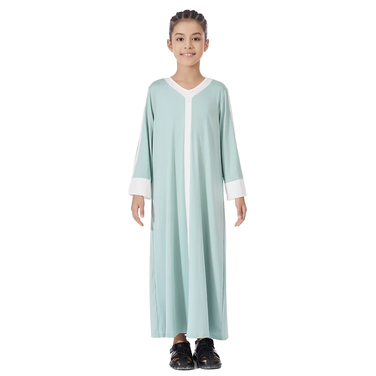 New Kids Girls Maxi Dress Ramadan Dubai Abaya Arabic Robe Muslim Dresses Eid Djellaba Islam Clothing Turkey Kaftan Jalabiya Gown