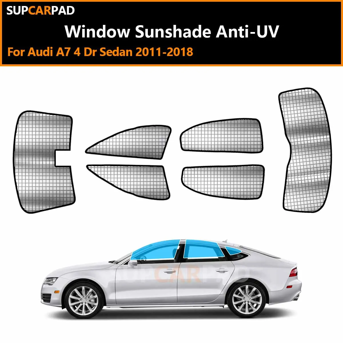 

Для Audi A7 4-дверный седан 2011-2018: Индивидуальные солнцезащитные шторки на окна автомобиля, анти-УФ, козырьки-накладки на окна, аксессуары