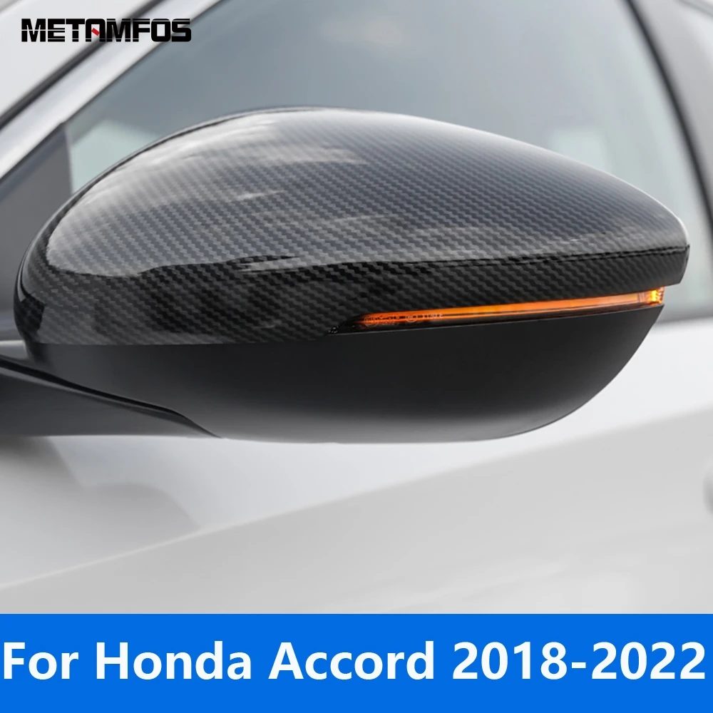 Car Accessories For Honda Accord 2018-2020 2021 2022 Carbon Fiber Rearview Side Door Mirror Cover Trim Protection Cap Sticker