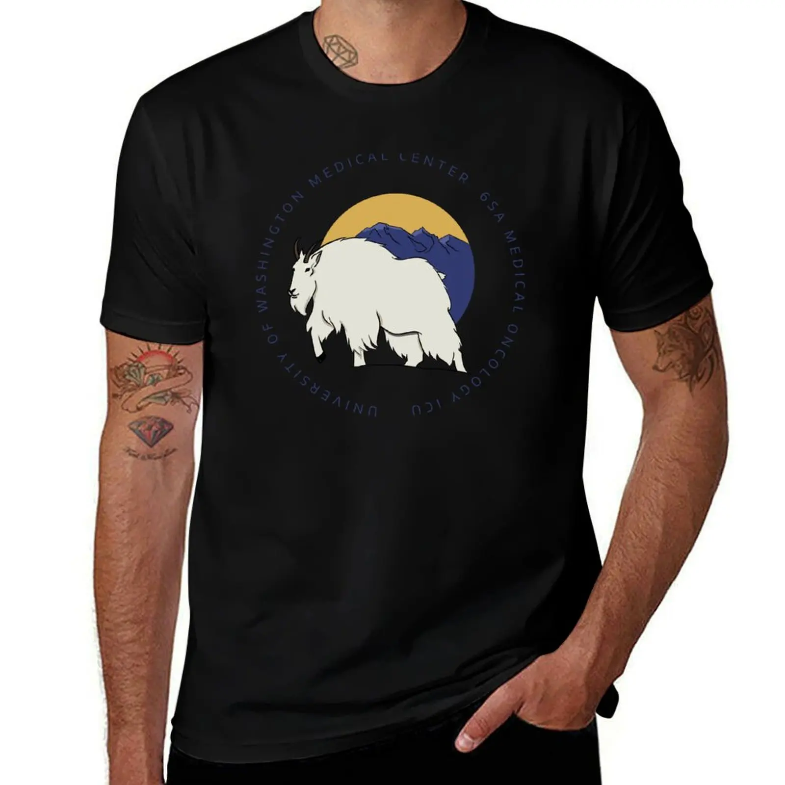 6SA Goat Tee -Dark Text T-Shirt Construction Work Tee Shirt T-Shirt