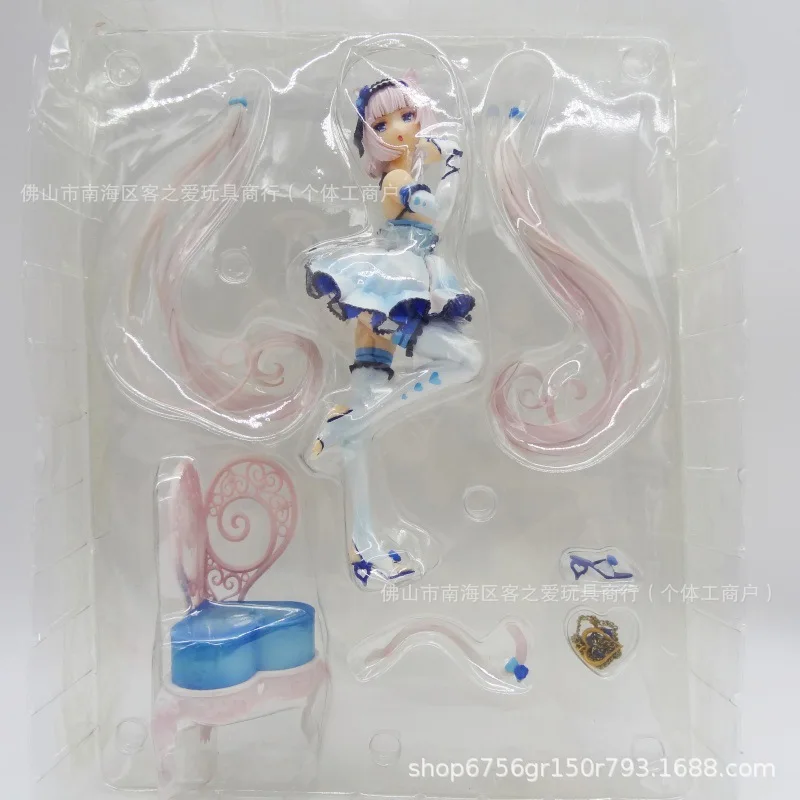 Image of 2 Arten Nekopara Figuren: Chocolat und Vanilla Anime-Figuren, PVC-Modellpuppen, Sammlerstücke, Zimmerdekoration, Schreibtisch-Spielzeug, Geschenk