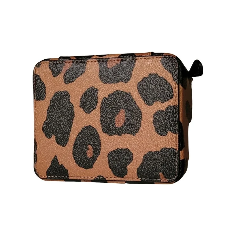 COACH Canvas Patchwork With Smooth Leather Storage Bag Makeup Case Mini Women's Black & Brown C8081G-IMLQD view 3