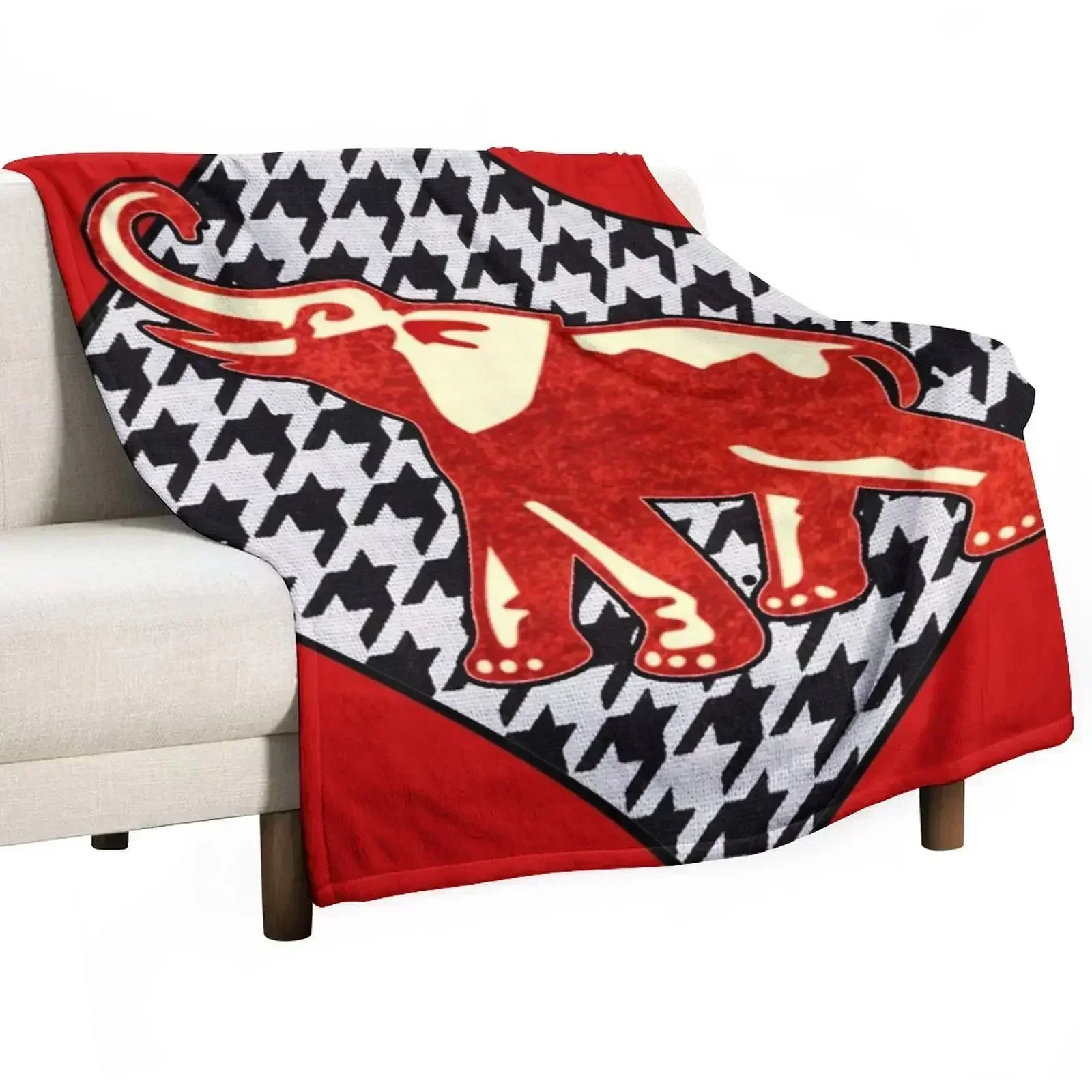 Red Elephant Houndstooth Diamond Throw Blanket Beautifuls Weighted Luxury Custom Stuffeds Furrys Blankets