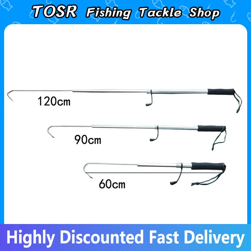 Telescopic Fish Gaff Stainless Steel Ice Sea Fishing Spear Hook Flexible Fishing Gaff Holder Spear Hook Gripper Tool Accessories
