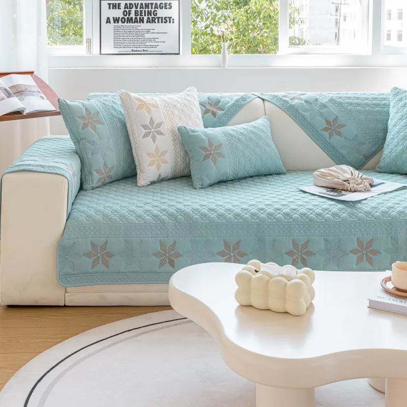 Nordic Washed Cotton Sofa Cover Summer Light Luxury American Bohemian Anti Slip Fabric Sofa Blanket Slipcover Home Textile