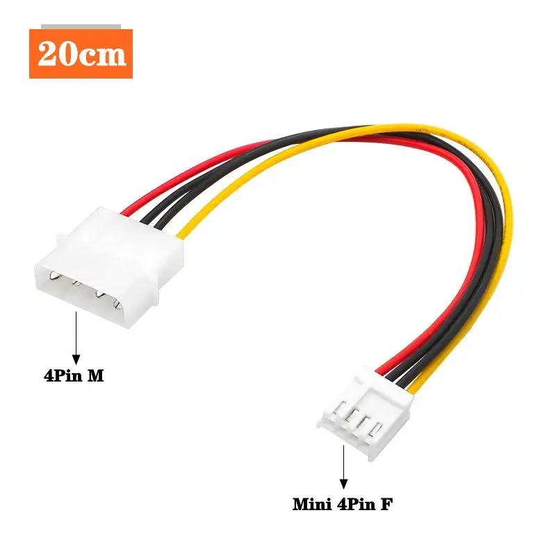 0.2m IDE Power to Floppy Drive Power Cable, Large 4Pin to Floppy Drive Connection Cable, Large 4Pin to Small 4Pin Power Cable