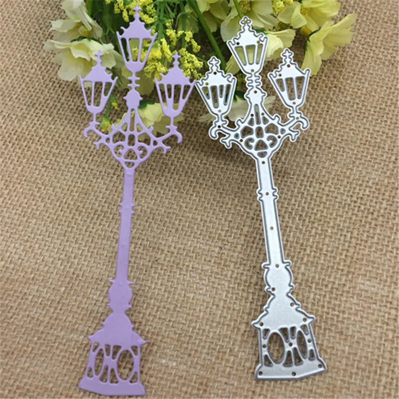LLavero de troquel de corte de Metal para lámpara de calle, agitador de corazón, llavero de papel, álbum de recortes, tarjeta artesanal, perforador de arte, cortador de cuchillo