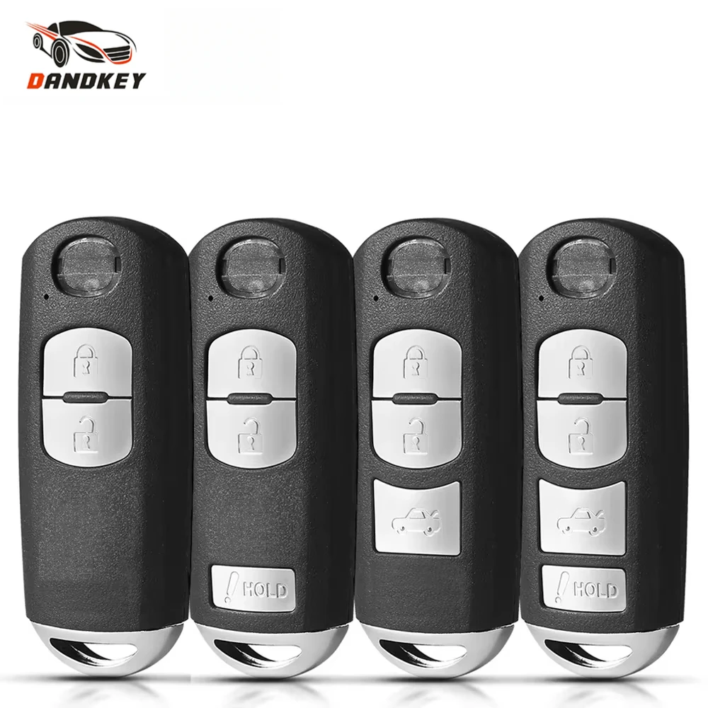 Dandkey 1PCS Key Fob 2/3/4 Buttons Smart Car Remote Key Shell Case For Mazda 3 5 6 CX-5 CX-7 CX-9 MX-5 Miata RX-8 2006-2018