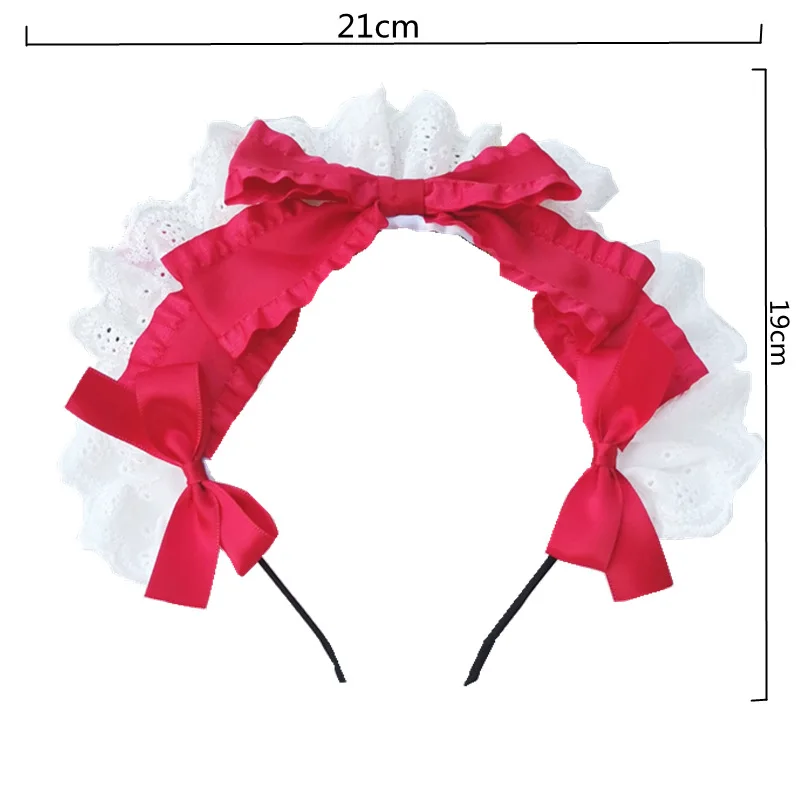 ロリータ-ヘッドバンド,レースリボン,日本のヘアアクセサリー,手作りのコスプレアクセサリー