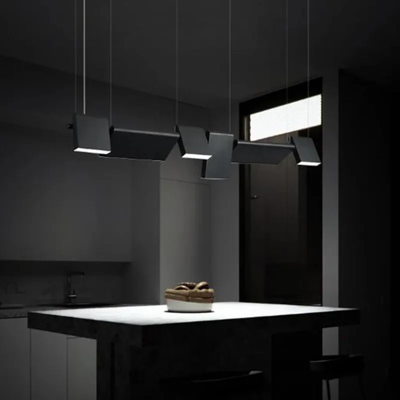 

Современная ось модульного освещения Современные вращающиеся черные светодиодные подвесные светильники для бара, лофта, офиса, спальни, гостиной, дизайнерская лампа