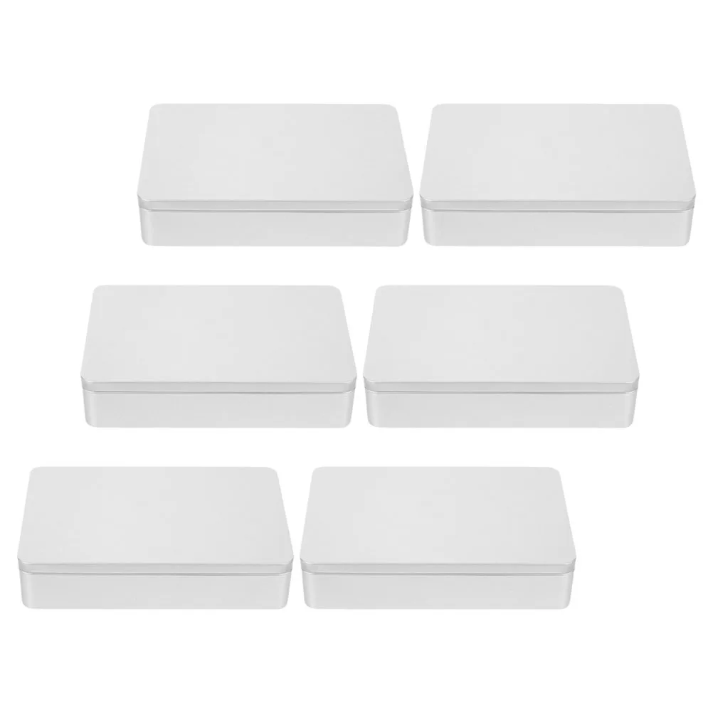

6pcs Storage Boxes Metal Tin Jewelry Containers Bead ganizer Lidded Tiny Case Durable Craft Trays Home Decor Longevity