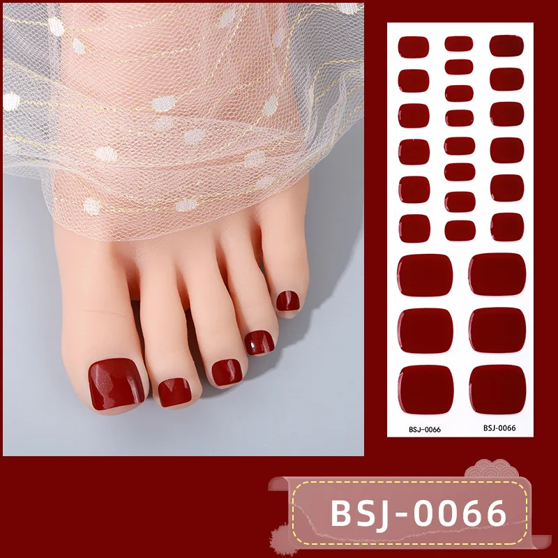 Franse Teennagels Stickers Semi-Uithardende Effen Colour Gel Nagel Stickers Fototherapie Oliegel Folie Voet Nail Art Decoraties