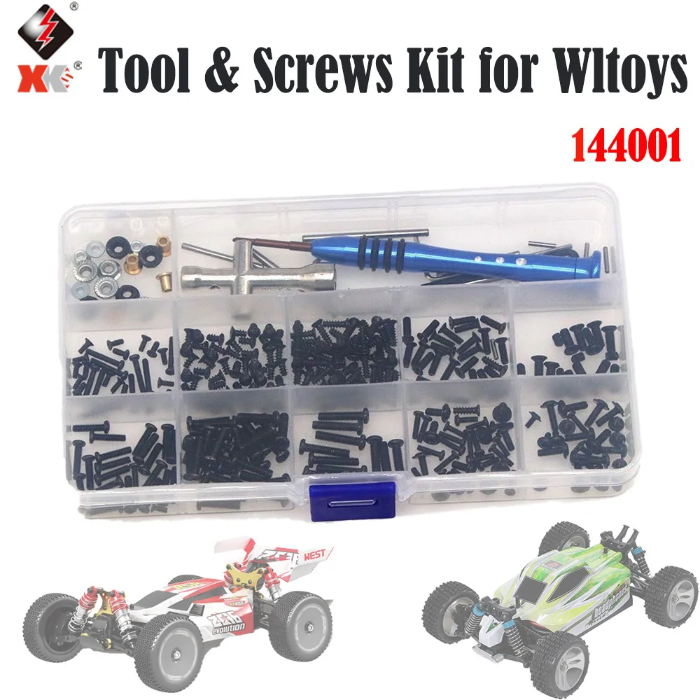 

RC Car Tool & Metal Screws Nuts Box Kit Set Allen Key Machine Wire Bolt Wrench for Wltoys 1/14 144001 Model Toy Part Accessories