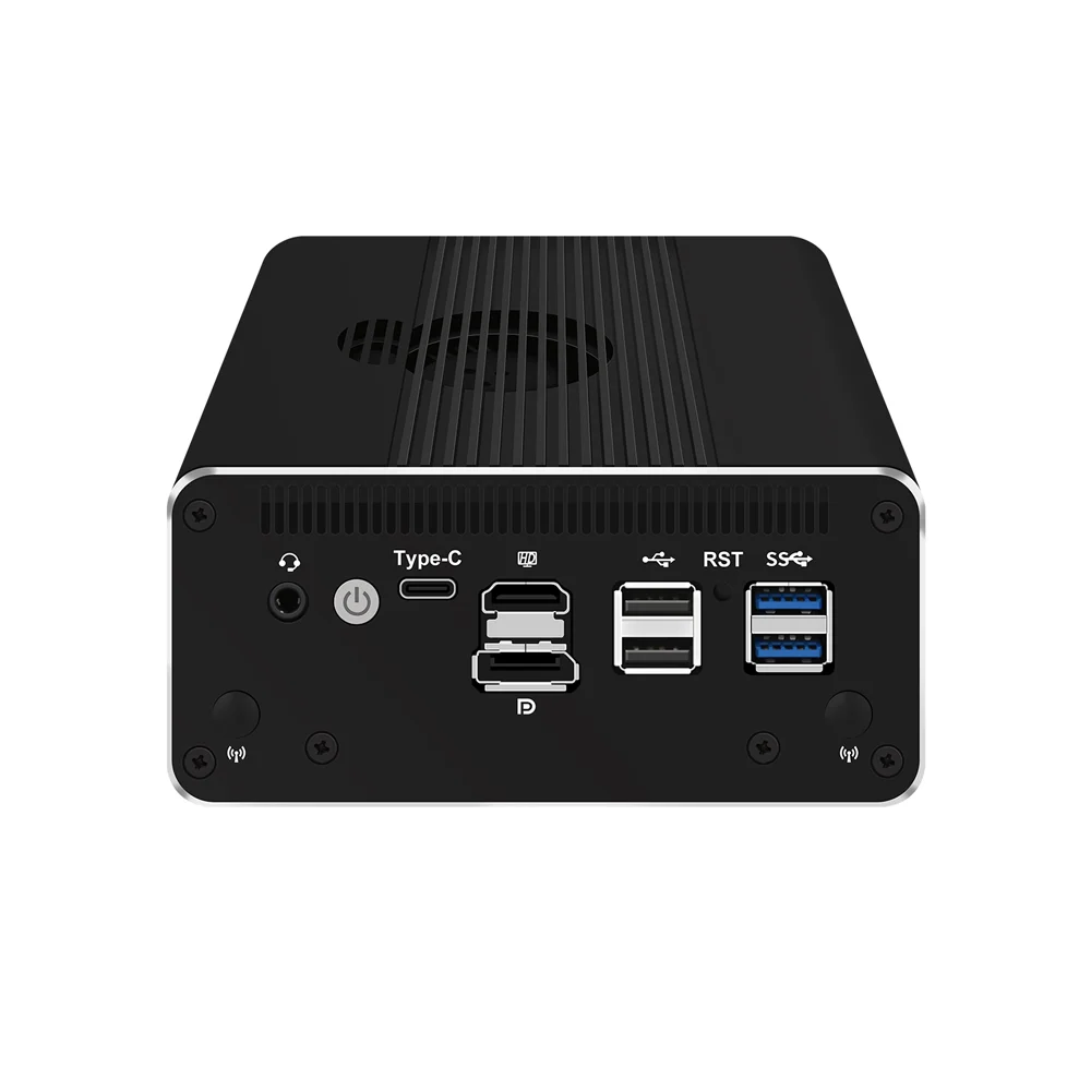 HUNSN Micro Firewall Appliance, Mini PC,Router PC,Core I3/I5/I7, RJ52,4 x 2.5GbE I226-V, HDMI, DP, Type-C for Data/Display