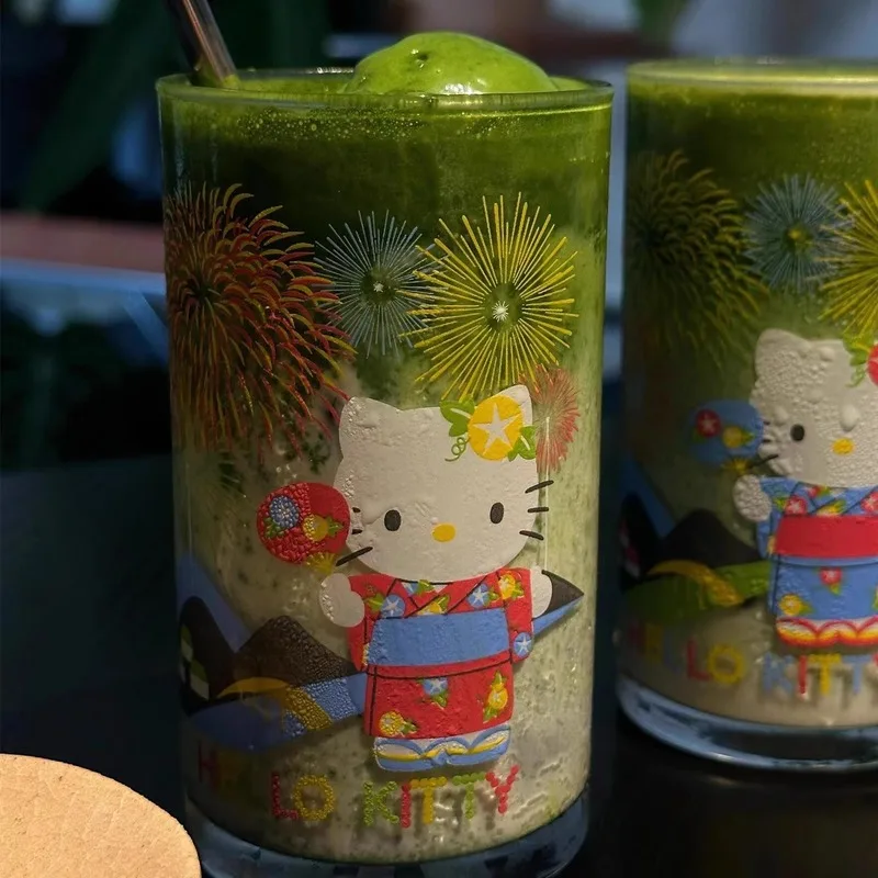 Kawaii Hellokitty แก้วชาน้ําน้ํากาแฟเหล้าแก้ว Kt Cat Pre-Loved แก้วสําหรับแฟนของขวัญ