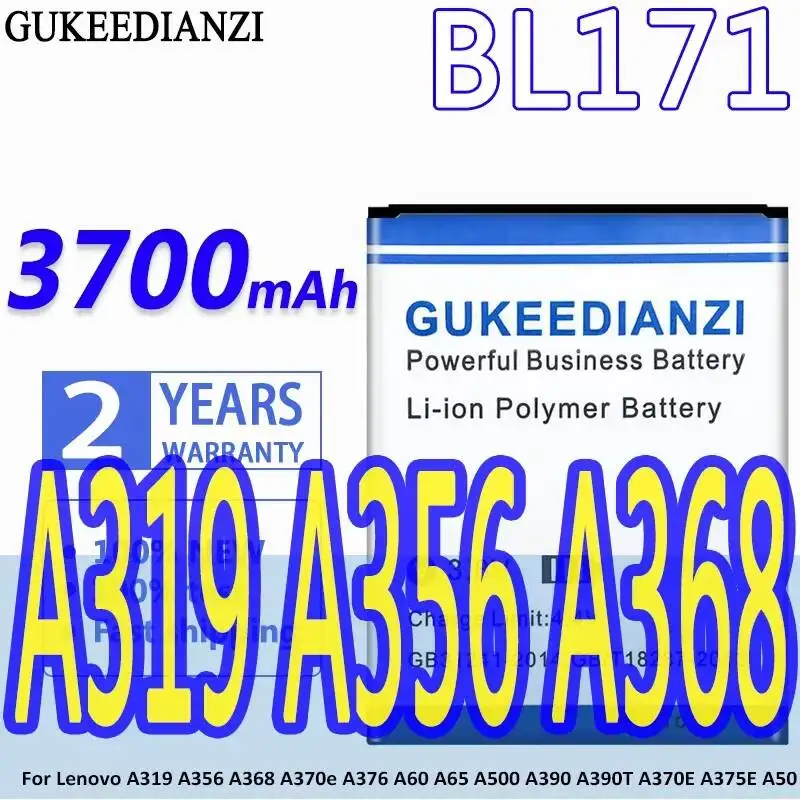 

Mobile Phone Battery BL171 3700Mah For Lenovo A319 A356 A368 A370e A376 A60 A65 A500 A390 A390T A370E A375E A50