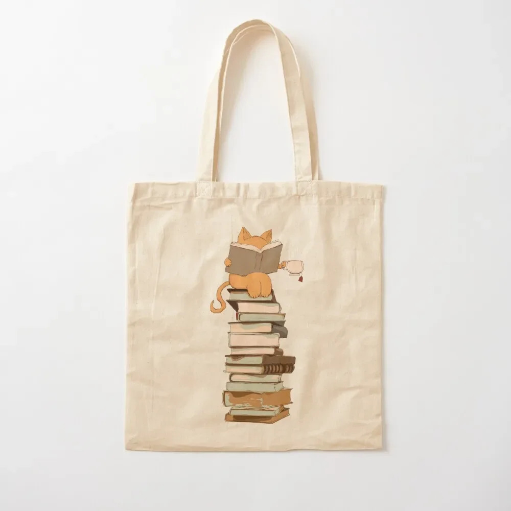 

Kittens, Cats, tea and books gift Tote Bag Women's bag foldable reusable bag Shopper free delivery bags