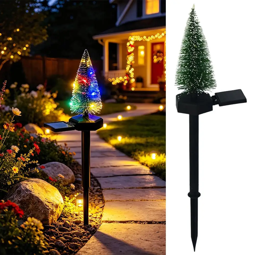 Solar Christmas Pine Tree Lamp Christmas Garden Floor Lamp Suitable for Garden Passages and Christmas Decoration