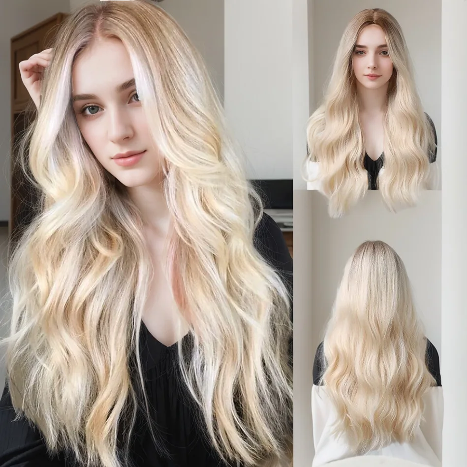 

Hot Selling Wig Mechanism Long Wave Curl Synthetic Wig Hair